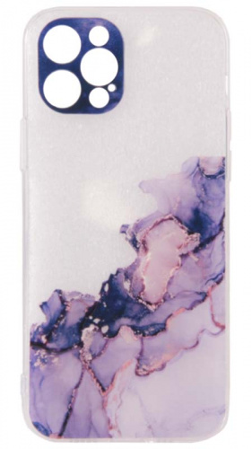 Силиконовый чехол для Apple iPhone 12 Pro water ink фиолетовый