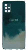 Силиконовый чехол для Samsung Galaxy A51/A515 стеклянный краски зеленый